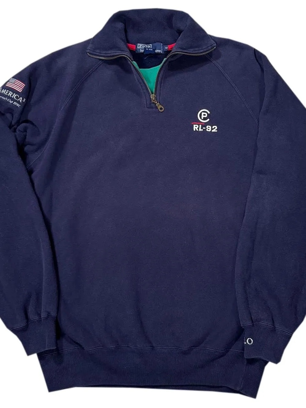 Vintage Polo Ralph Lauren RL-92 1/4 Zip Sweatshirt (Size M)